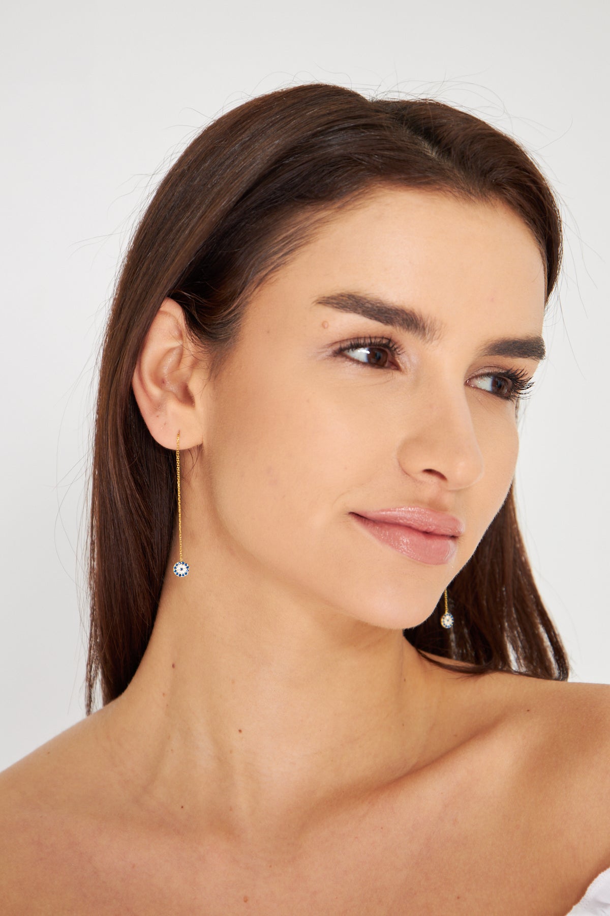 Ayzaru | Minimalist Evil Eye Drop Earring