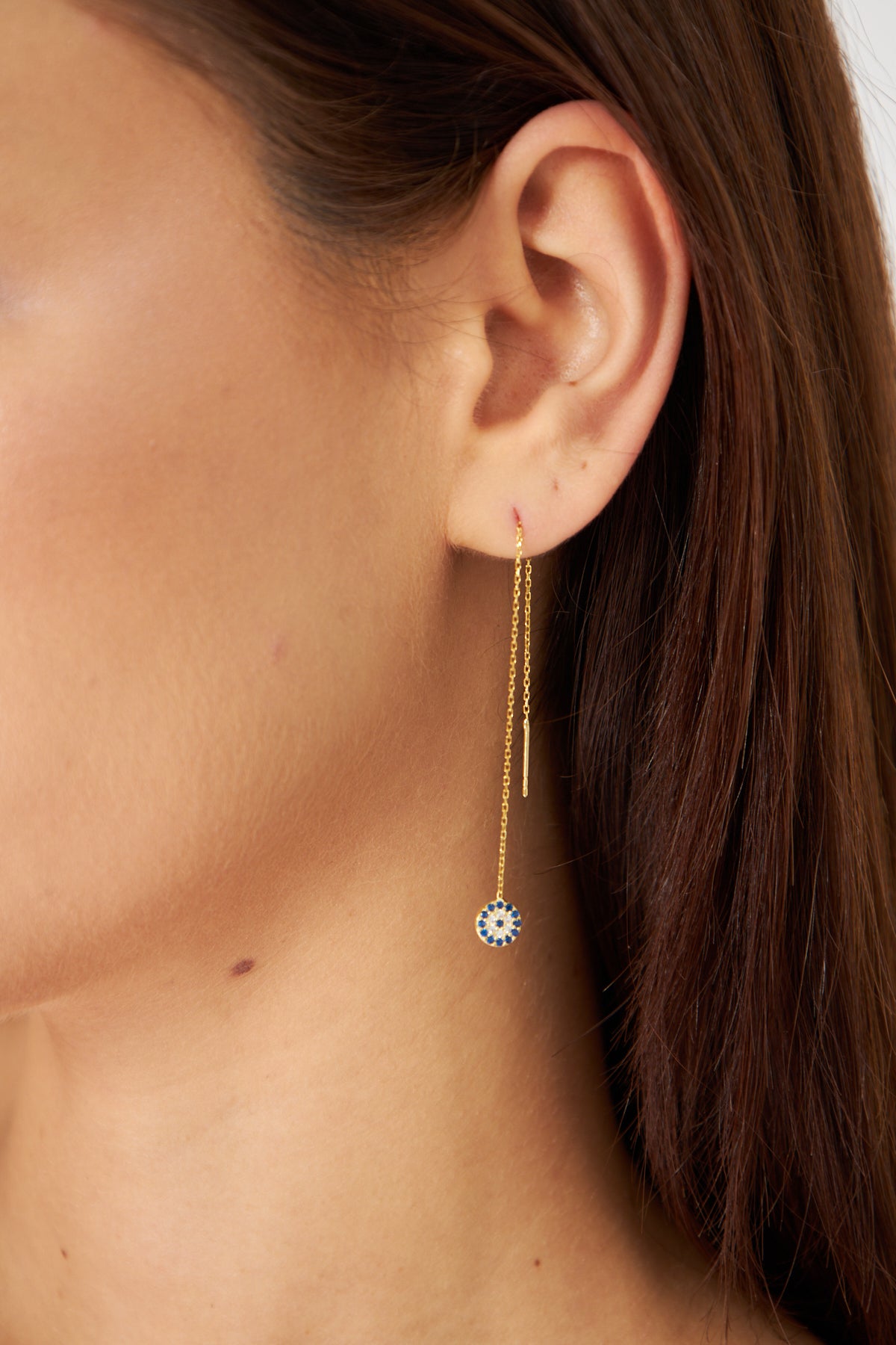 Ayzaru | Minimalist Evil Eye Drop Earring