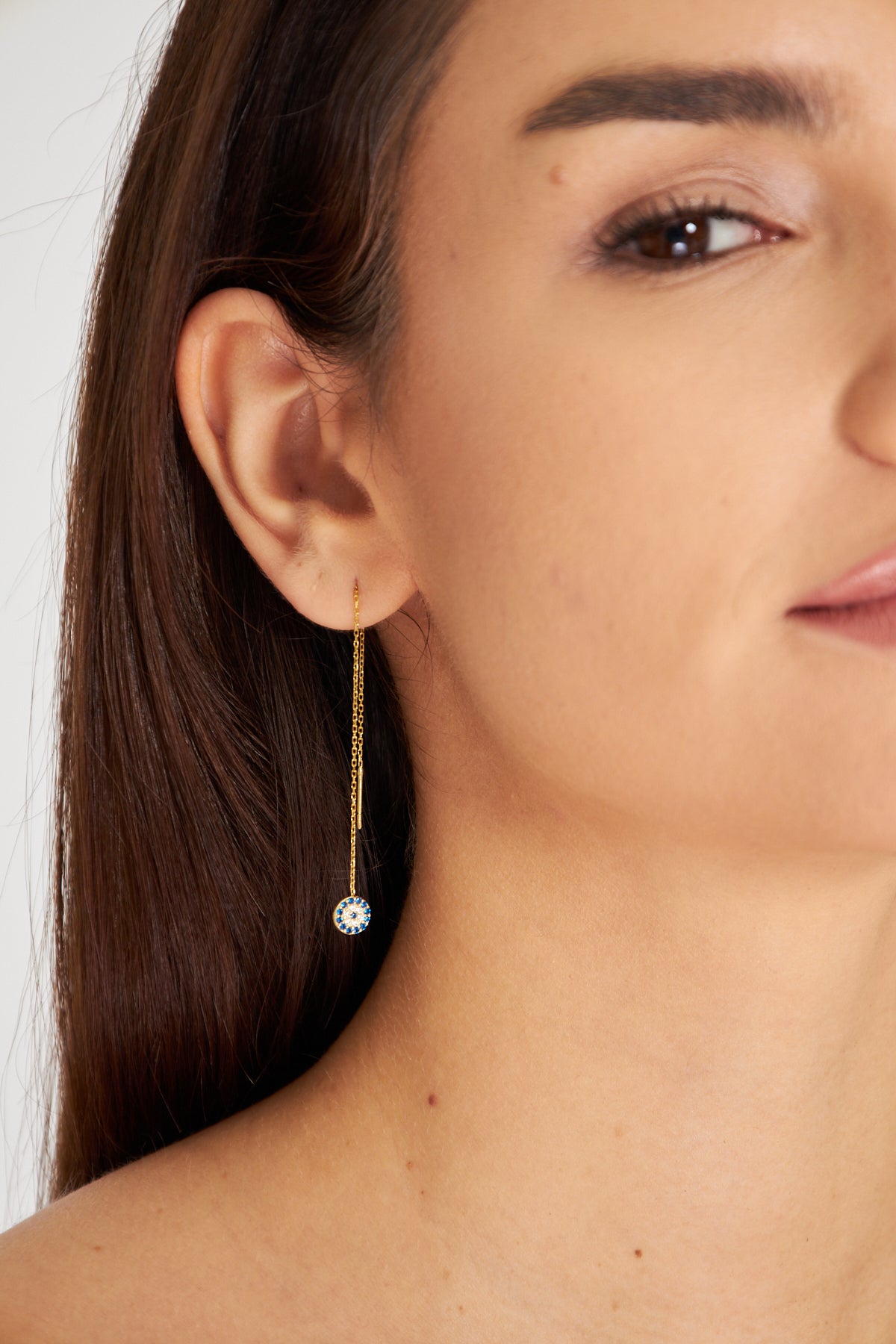Ayzaru | Minimalist Evil Eye Drop Earring