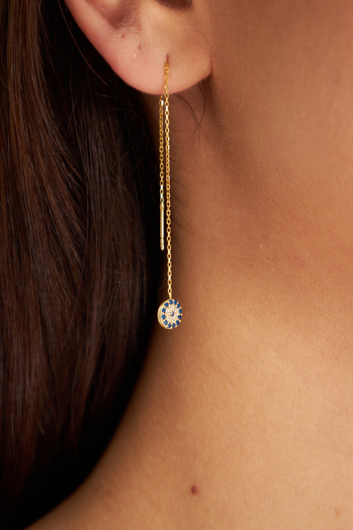 Ayzaru | Minimalist Evil Eye Drop Earring