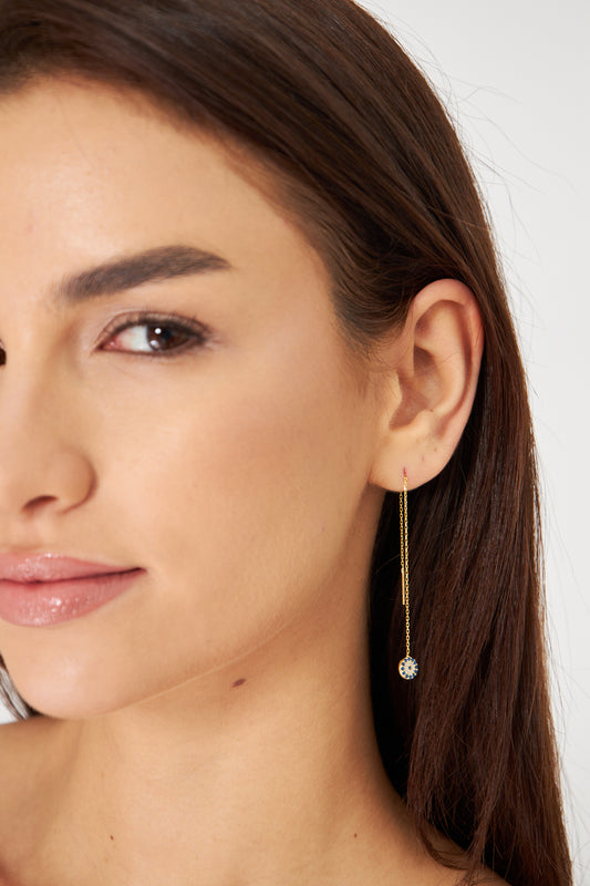 Ayzaru | Minimalist Evil Eye Drop Earring
