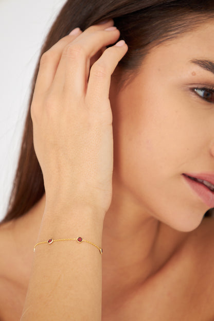 Gold plated silver earing and bracelet, red color stone fashion earing and bracelet, new trend earing